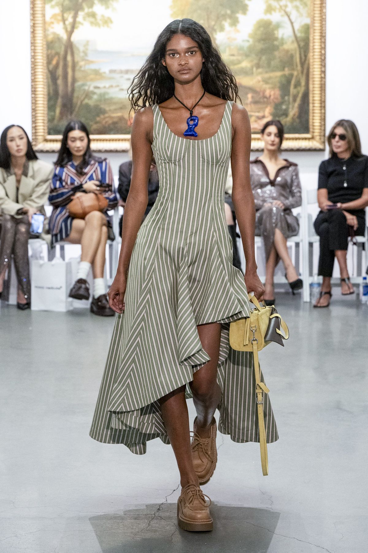 Olive Stripe Runway Romance
