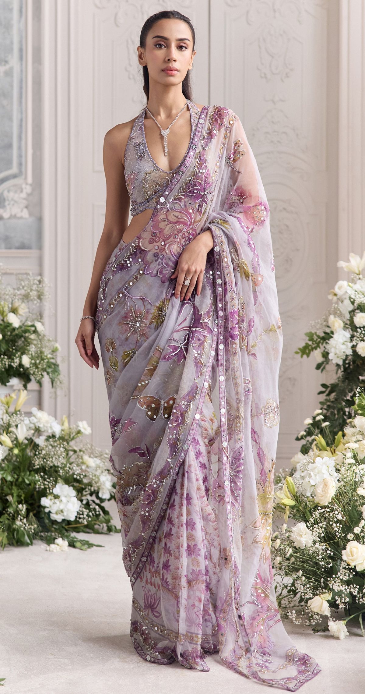 Lavender Bloom Saree