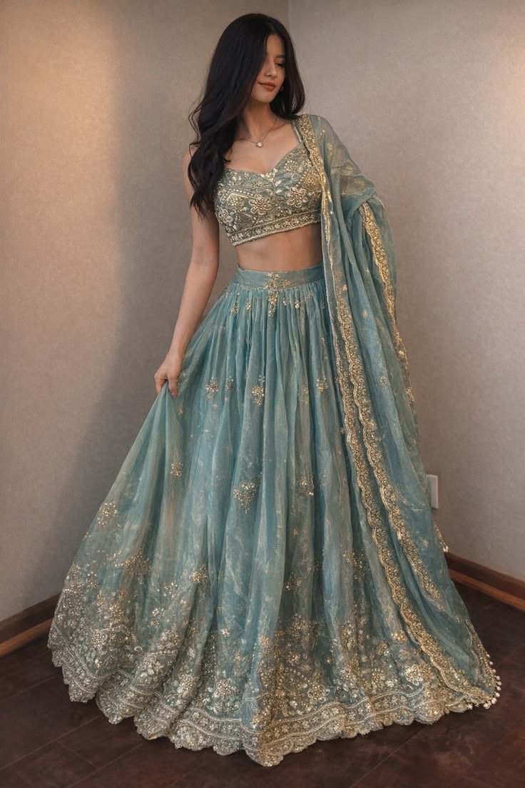 Seafoam Regal Lehenga